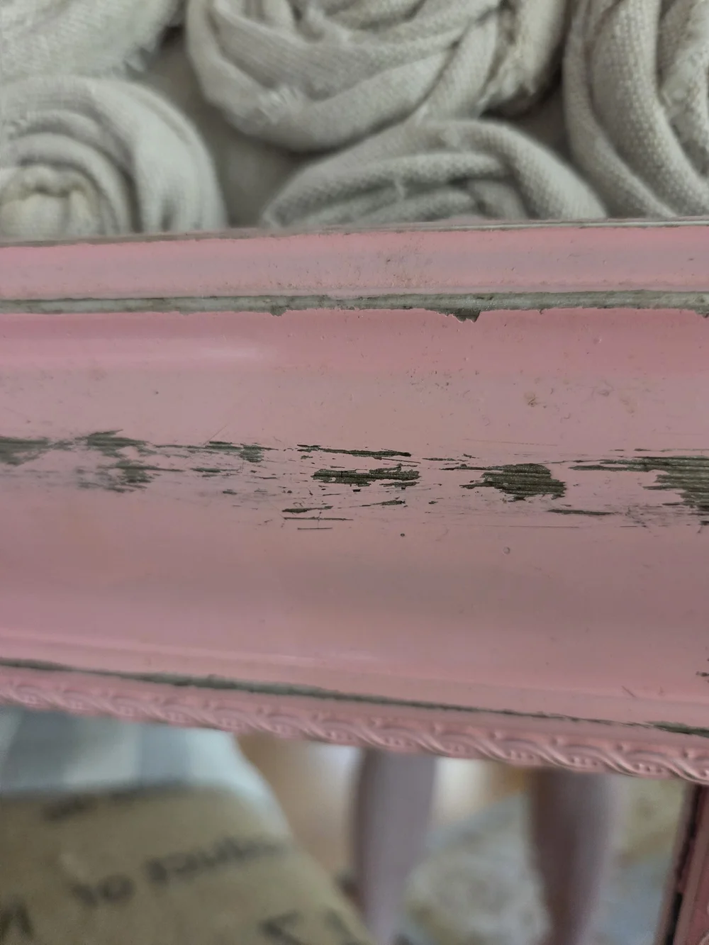 Pink Distressed Square Wall Mirror - Unbranded